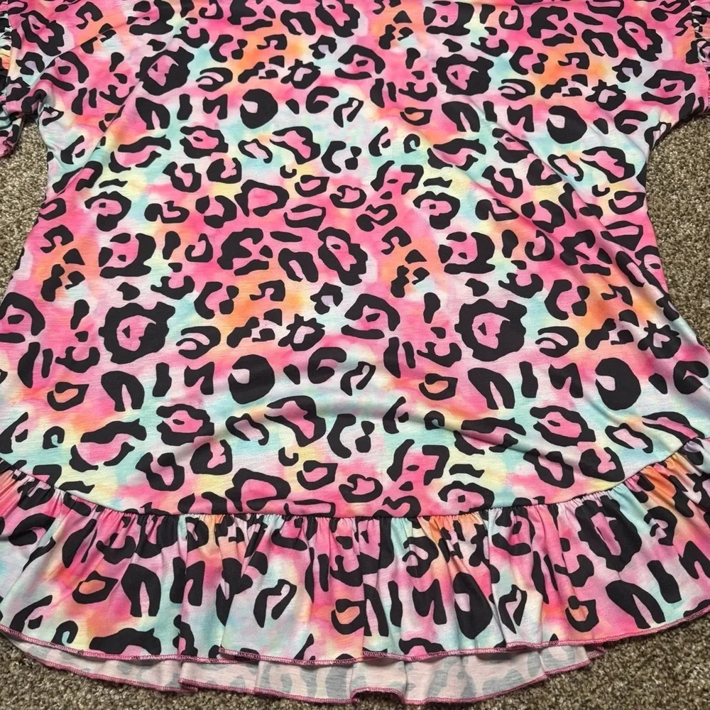 Southern Stitch Leopard Print ruffles Shirt - Picture 3 of 9